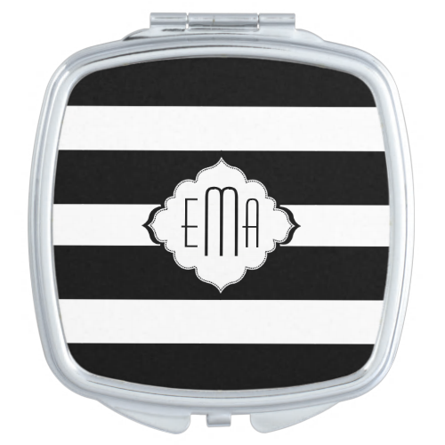 Black & White Stripes Geometric Pattern 2 Mirrors For Makeup