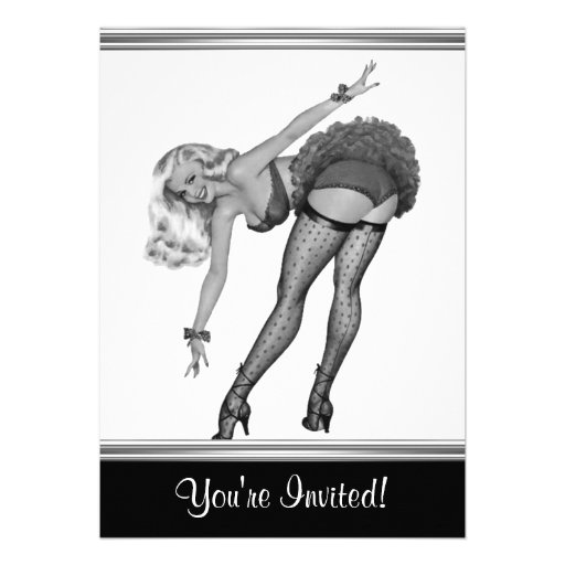 Black & White Style Pin-Up Girl 19 Announcements