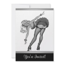 Black & White Style Pin-Up Girl 19 invitations