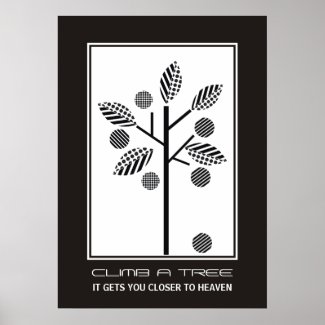 Black white stylized tree motivational poster