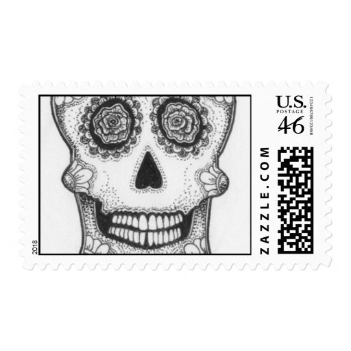 Black & White Sugar Skull Stamp
