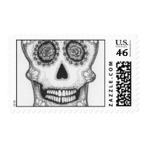 Black & White Sugar Skull Stamp