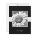 Black & White Sunflower RSVP Wedding Invitation