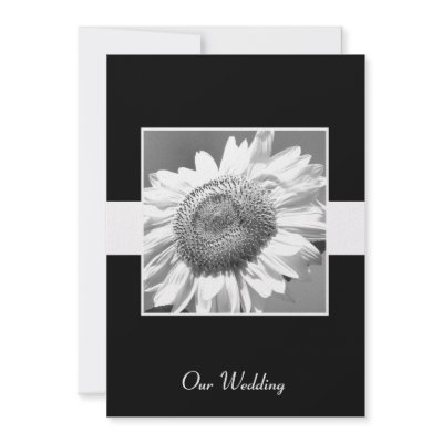 Black & White Sunflower Wedding Invitation by henishouseofpaper