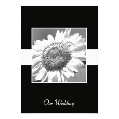Black & White Sunflower Wedding Invitation