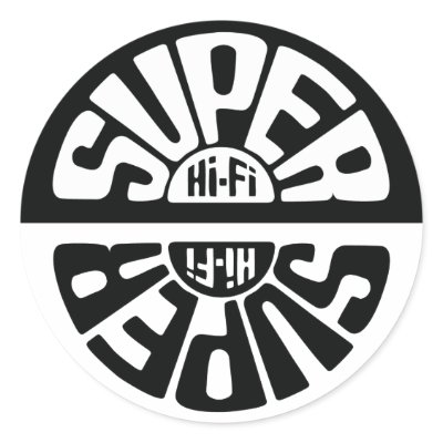 Black/White Super Hi-Fi Sticker Round by superhifirecords