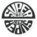 Black/White Super Hi-Fi Sticker Round by superhifirecords Black/White Super Hi-Fi Sticker Round