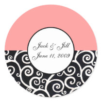 Black & White Swirl Monogram Sticker