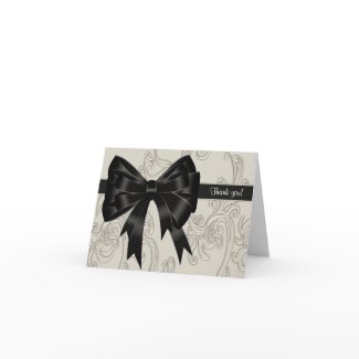 Black White Swirl Thank You Cards card