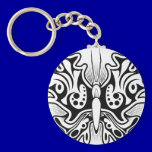 Black White TATTOO BUTTERFLY rough tough graphics keychains