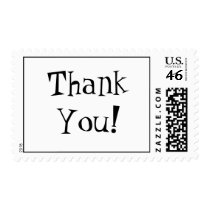 Black White Thank You! Postage Stamp
