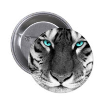 Black White Tiger Button