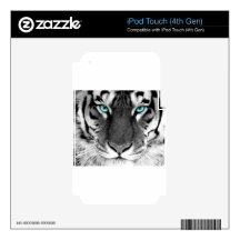 Black White Tiger iPod Touch 4G Decals