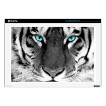 Black White Tiger Laptop Decal