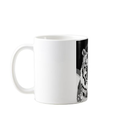 Black & White Tiger Pop Art Mug by made_in_atlantis