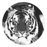 Black &amp; White Tiger Pop Art Sticker