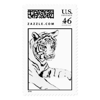 Black & White Tiger Stamp stamp