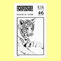 Black & White Tiger Stamp stamps