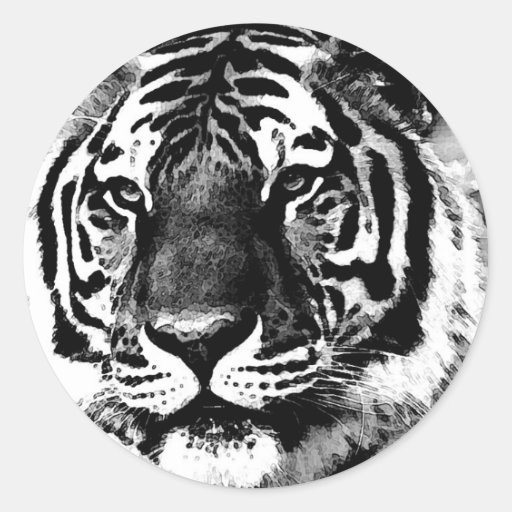 Black & White Tiger Stickers