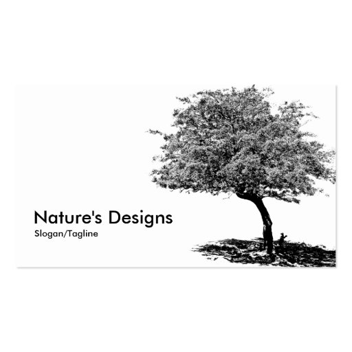 Black & White Tree Business Cards (front side)