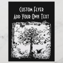 Black & White Tree Butterfly Silhouette Flyer