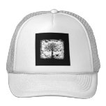 Black & White Tree Butterfly Silhouette Hat