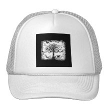 Black & White Tree Butterfly Silhouette Hat