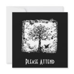 Black & White Tree Butterfly Silhouette Personalized Announcements