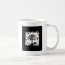 Black & White Tree Butterfly Silhouette Mugs