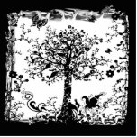 Black & White Tree Butterfly Silhouette Photo Cut Out