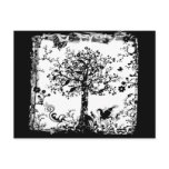 Black & White Tree Butterfly Silhouette Postcard