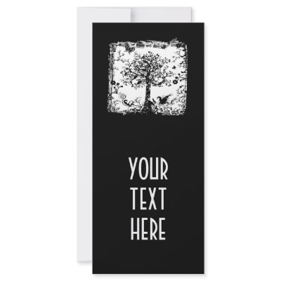 Black & White Tree Butterfly Silhouette Full Color Rack Card by VoXeeD