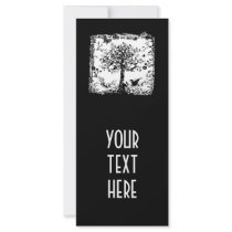 Black & White Tree Butterfly Silhouette Full Color Rack Card