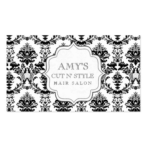 Black White Trendy Modern Hair Stylist Salon Cards Business Card