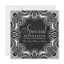 Black White Tribal Goddess Art Party Invitation