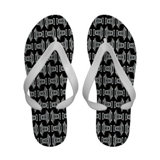 Black White Tribal Pattern Sandals