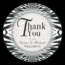 Black+White Tribal Zebra Modern Thank You Sticker stickers