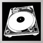 Black & White Turntable Poster