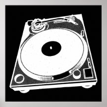 Black & White Turntable Poster