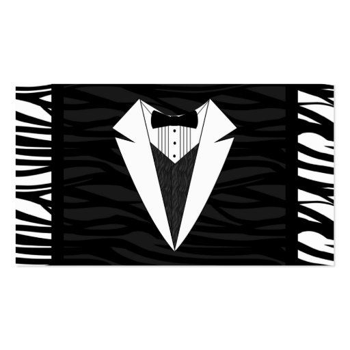 Black/White Tuxedo Business Card Template (back side)