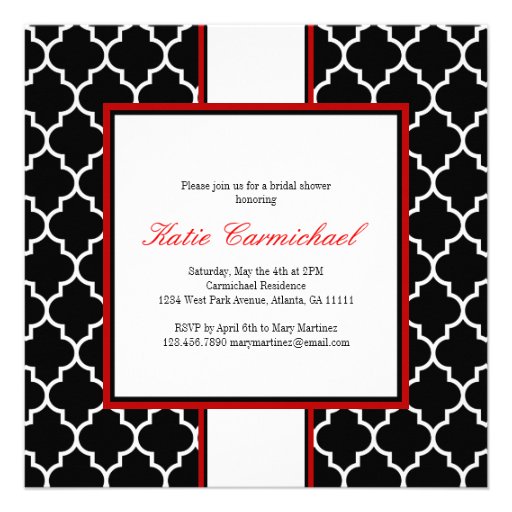 Black & White Tuxedo Invitation, Red