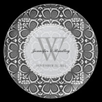 Black White Unique Wedding Anniversary Gift Plate plates