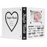 Black &amp; White Unisex Baby Book 3 Ring Binder