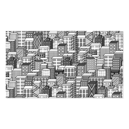 Black & White Vector Cityscape Business Card Templates (front side)