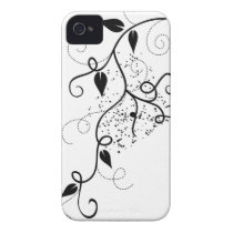 Black & white vector ivy swirl branch silhouette iphone 4 covers