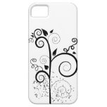 Black & white vector swirl branch silhouette  iPhone 5 cover