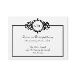 Black white Victorian wedding reception enclosure Business Card Templates