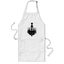 Black & White Vintage Chandelier Graphic Apron