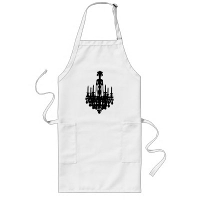 Black & White Vintage Chandelier Graphic Apron by ElectricPopSpot