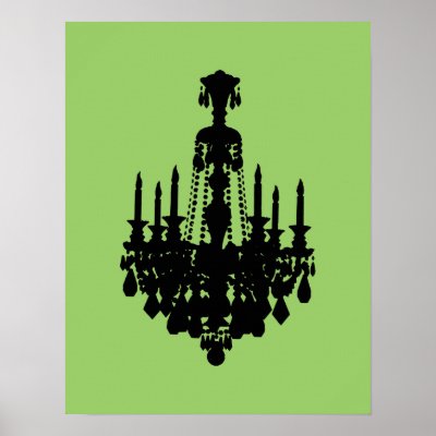 Black & White Vintage Chandelier Graphic Posters by ElectricPopSpot